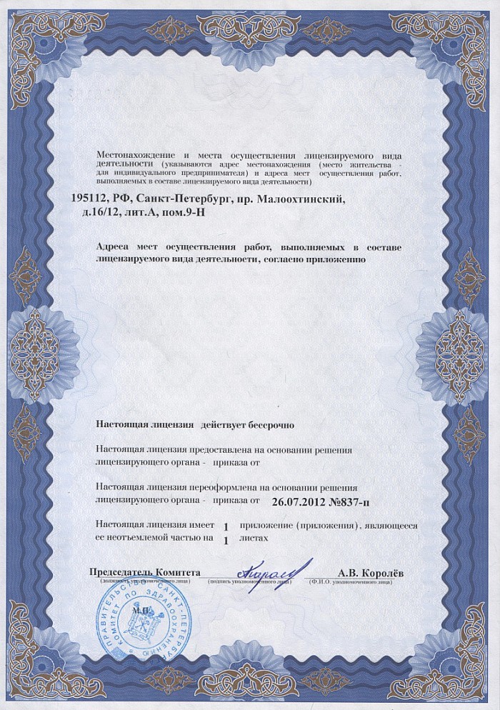 Лицензия на осуществление фармацевтической деятельности в Тбилисской